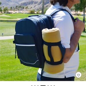 Elegant Blue Backpack with Bottle Holder